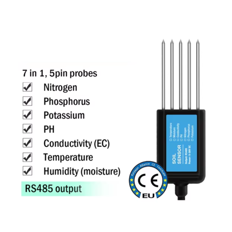 7 in 1 soil sensor NPK + PH + Conductivity + Temperature and Humidity