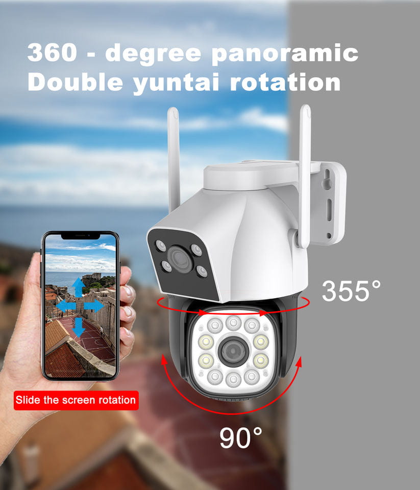 FOSVISION Dual Lens WiFi PT Camera Smart Full Color Night Vision IP66 Waterproof Two-way Audio Human Tracking view 4