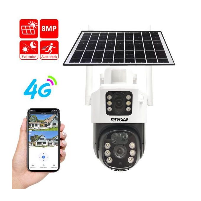 FOSVISION FS-S10K 8MP Dual-Lens 4G Solar Security Camera with Auto Tracking & Full-Color Night Vision - STS