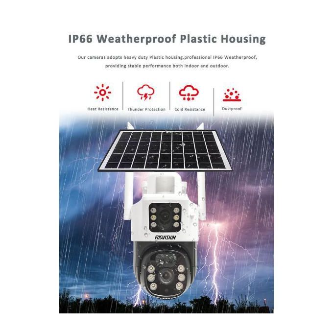 FOSVISION FS-S10K 8MP Dual-Lens 4G Solar Security Camera with Auto Tracking & Full-Color Night Vision view 5