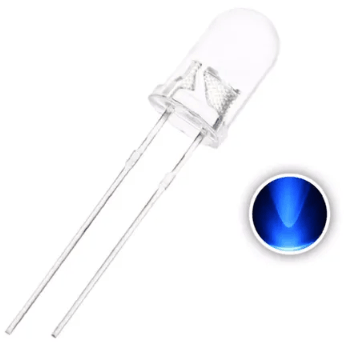 Transparent 5mm Round LED Diode Blue - STS Arduino