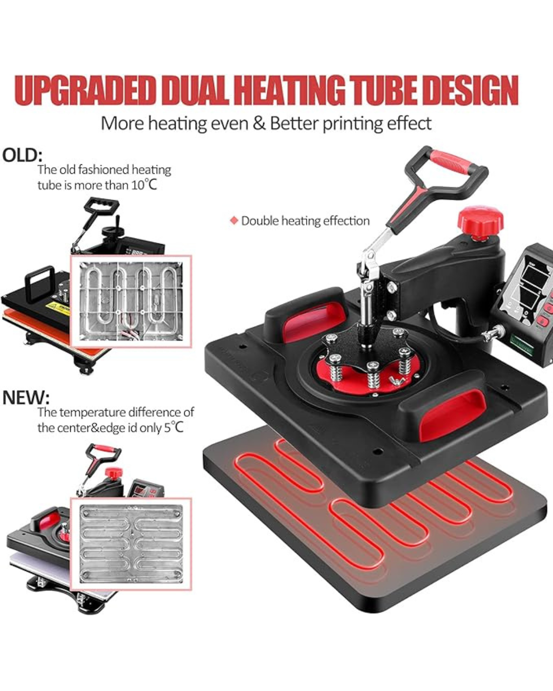 220V 8 in 1 Heat Press Machine 15"x12" 360 Swing Away Heat Transfer Machine for T-shirts view 2