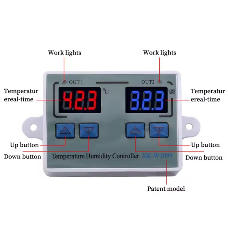 XH-W1099 AC 220V Digital LED Temperature and Humidity Controller view 3
