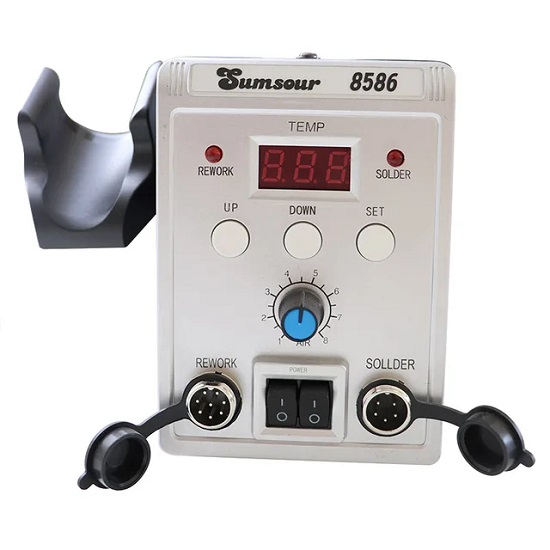 8586 700W 2 in 1 SMD Rework Soldering Station LED Digital Display Hot Air Gun view 3