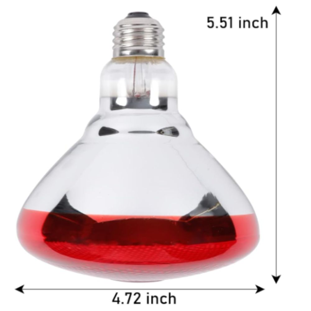 Red Heat Lamp Bulb 275W for Pets, Chickens, and Reptiles - Ideal for Incubators view 2
