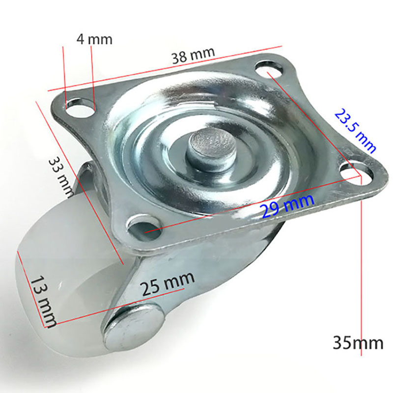 1 Inch White Nylon Dual Roller Wheel view 2