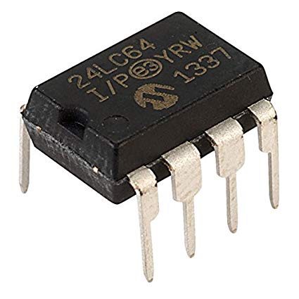 24LC64-I/P IC, EEPROM, 64KBIT, SERIAL, 400KHZ