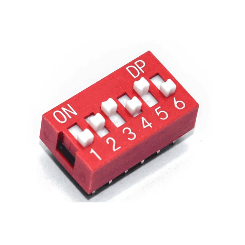 DIP Switch 2.54mm Red 6Position