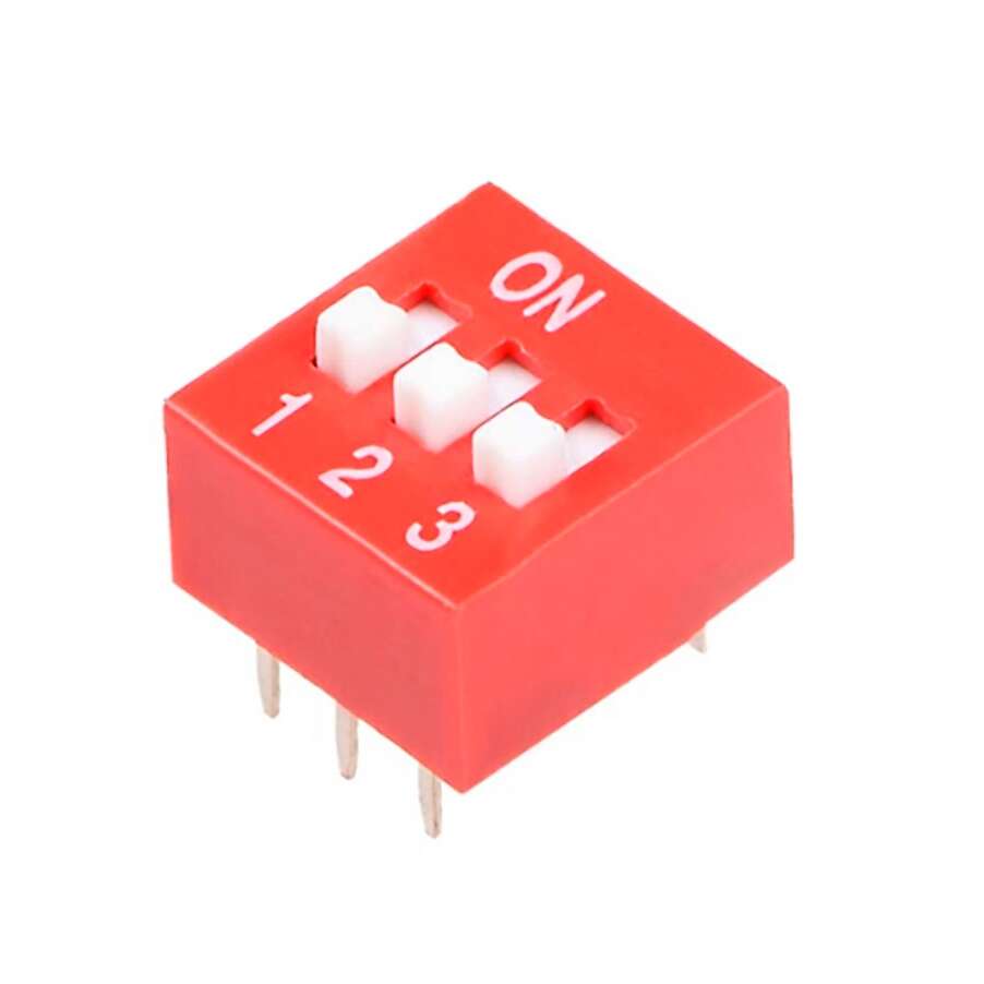 DIP Switch 2.54mm Red 3Position