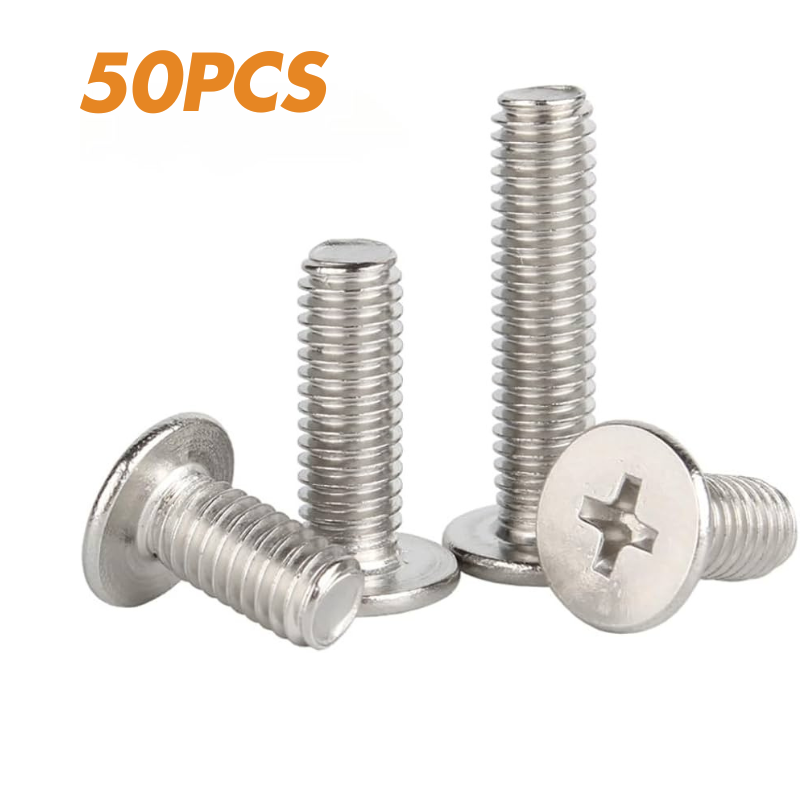 304 M3*16 50Pcs Stainless Steel Cross Flat Head Screw