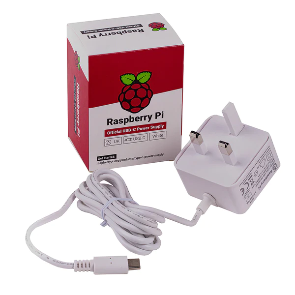 Raspberry Pi Power Supply - 5.1V 3A - White USB Type C view 2