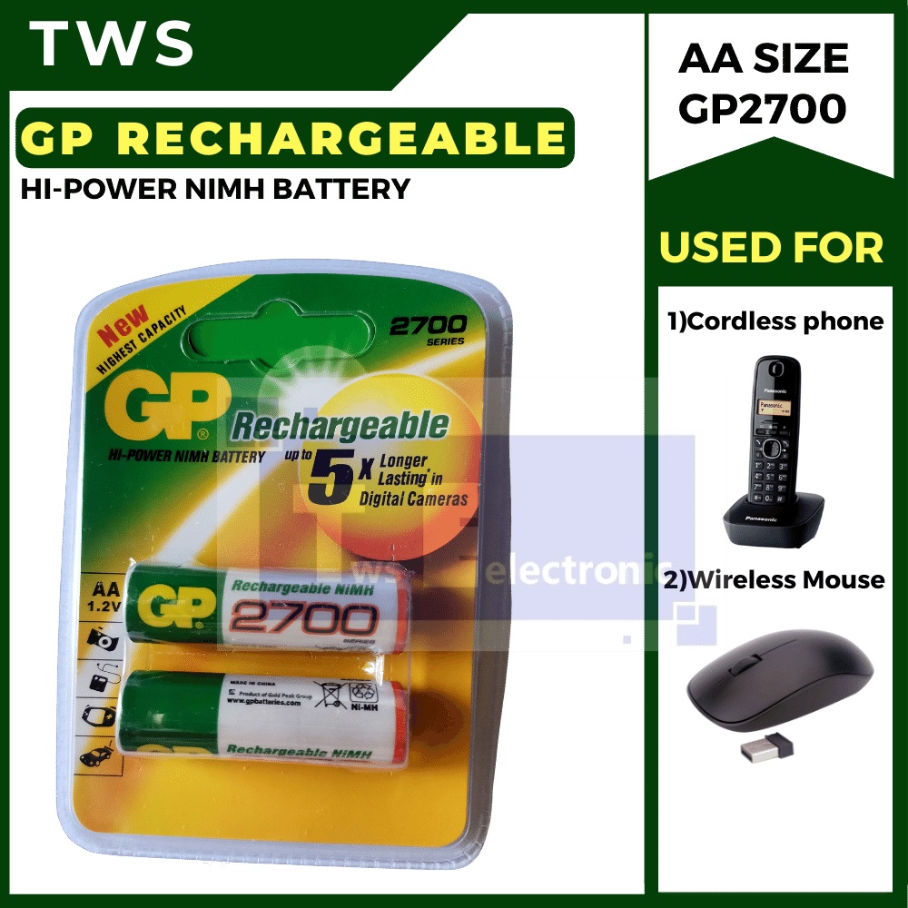 1.2V 2700mAh AA Battery Rechargeable Ni-MH view 2