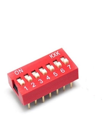 DIP Switch 2.54mm Red 7Position