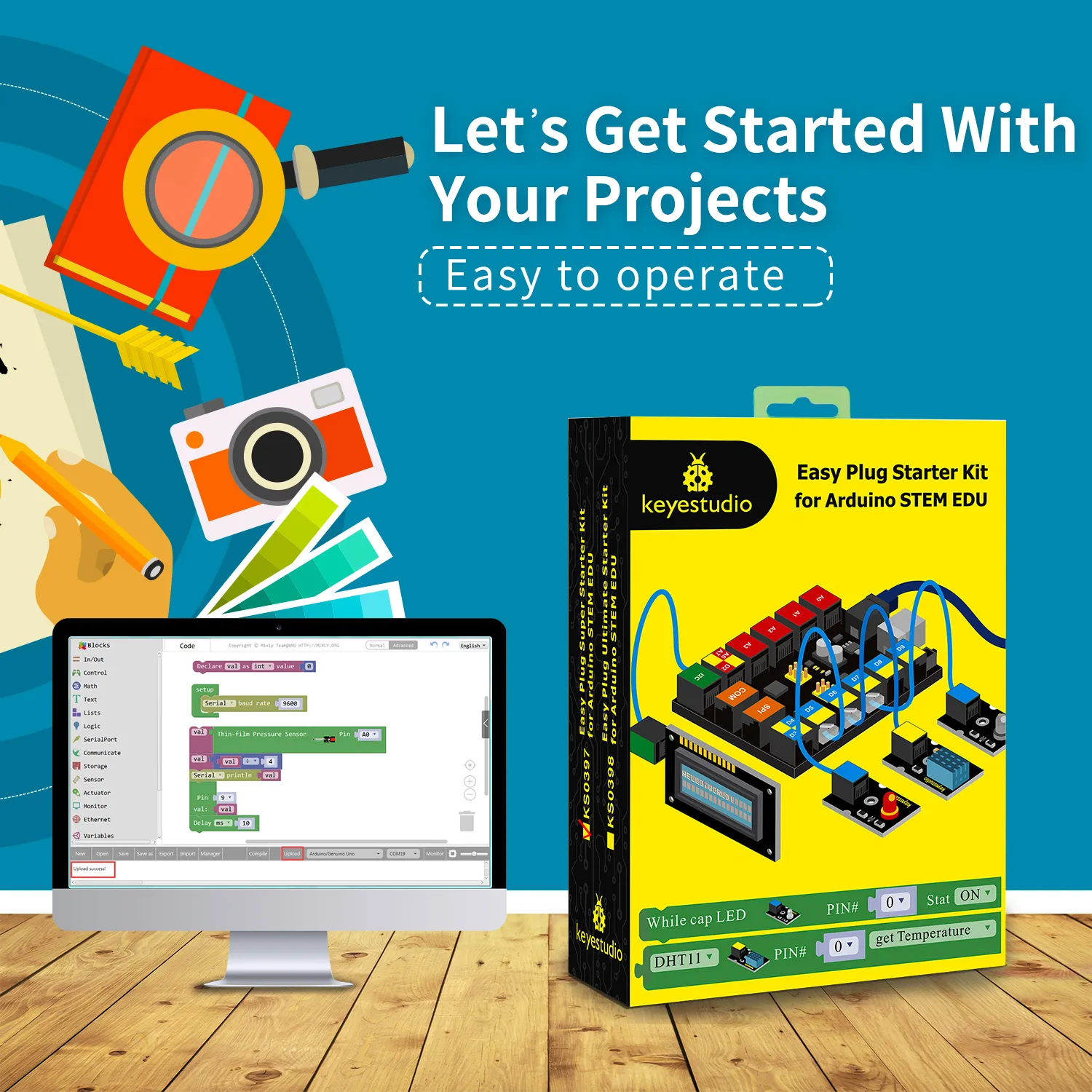 keyestudio EASY plug Ultimate Starter Kit for Arduino STEM EDU - STS Electronic Components Kigali