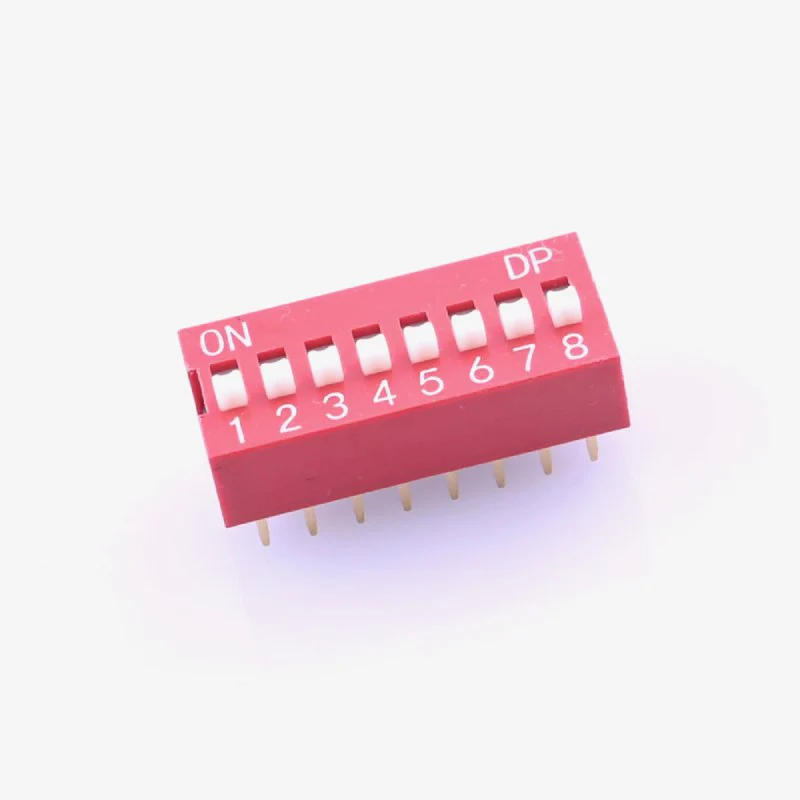 DIP Switch 2.54mm Red 8Position