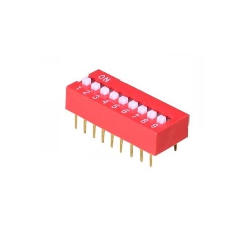 DIP Switch 2.54mm Red 9Position