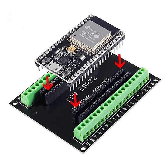 ESP32 Development Board Breakout Board GPIO view 2