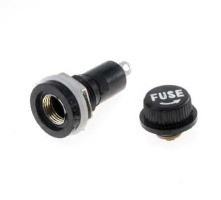 5*20mm 10A 250V Glass Fuse holders 5x20 Black Insurance Tube Socket Panel Mount Fuse Socket Copper view 2
