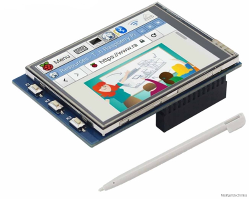 Raspberry Pi 4B/3B+ 2.8 inch Touchscreen TFT SPI Display with Touch Pen