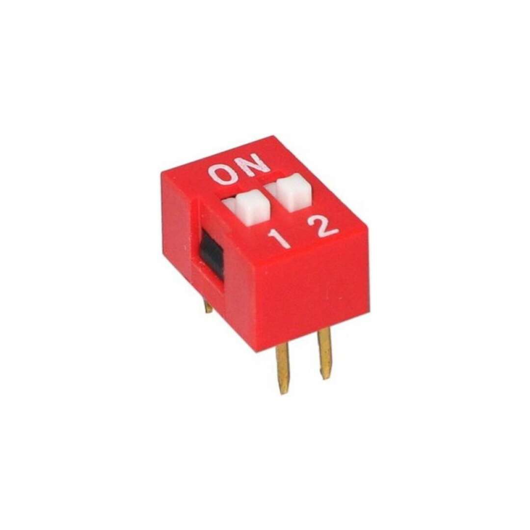 DIP Switch 2.54mm Red 2Position