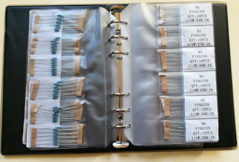 720Pcs Assorted 1/4W Metal Film Resistor Sample Book