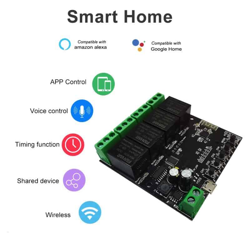 Tuya Wifi Switch 4CH Wireless DIY Smart Switch Module Smart life view 3