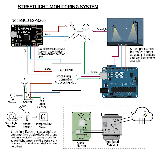 Streetlight Monitoring System using nodemcu esp8266 - arduino