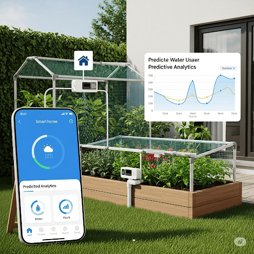 Water usage prediction using automated home garden watering system