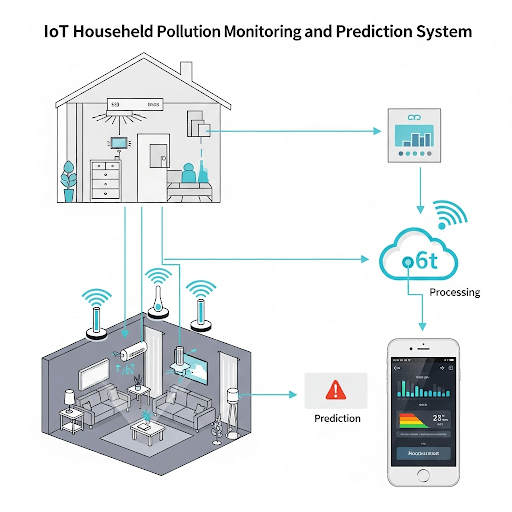Household pollution monitoring and prediction system using IOT
