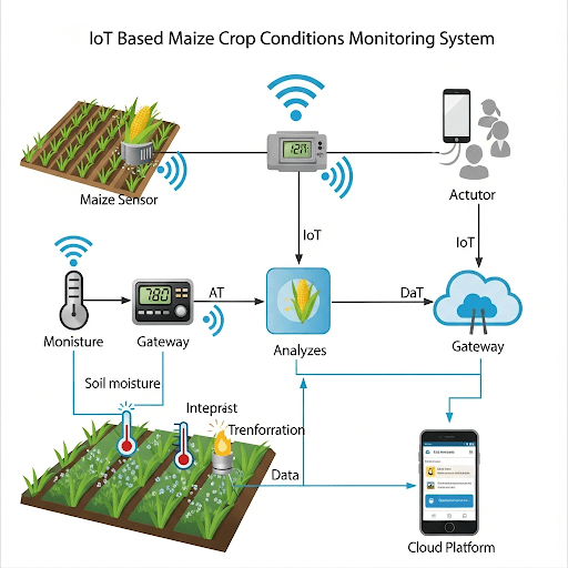 Crop conditions monitoring using IOT and transfer learning: Case study Maize in Rwanda