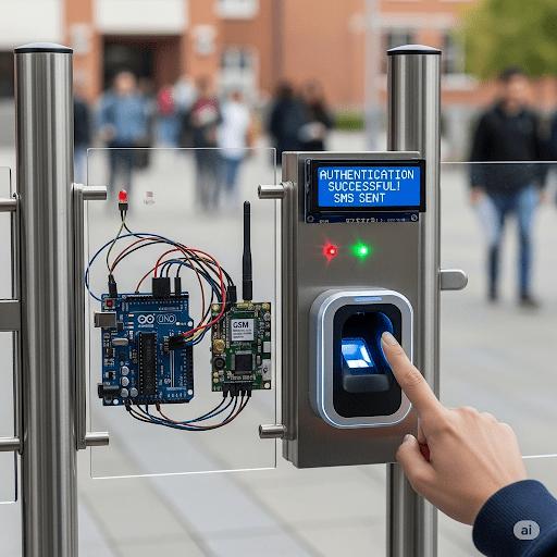 Biometric based Exam Gate Authentication System with SMS Alert using arduino and GSM - STS Project Implementation
