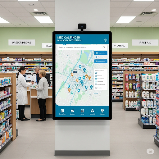 Pharmacy store and medical finder management system