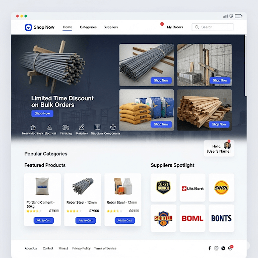 Online Construction Material Ordering System - Web project idea