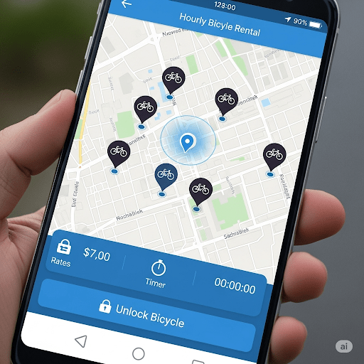 Hourly Bicycle Rental Android App