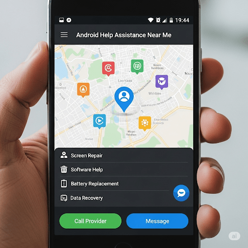 Android Help Assistance Near Me - Best mobile application project idea