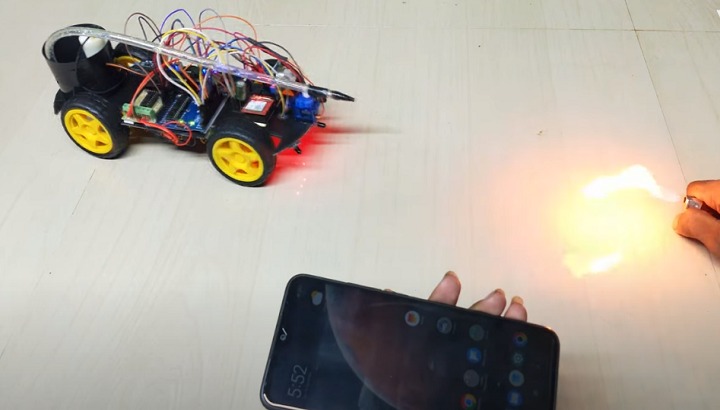 Smart Firefighter Robot with Mobile Alerts